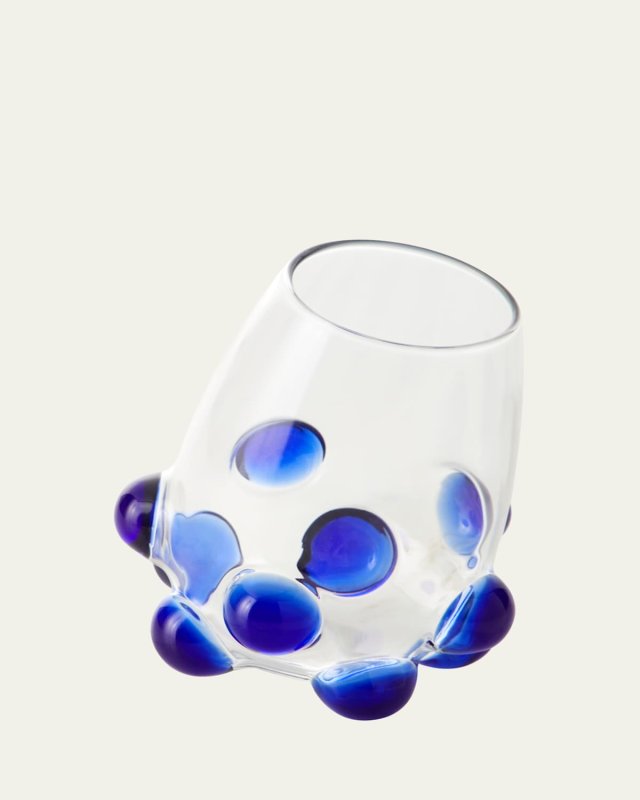Bubble Wine Glass, Blue